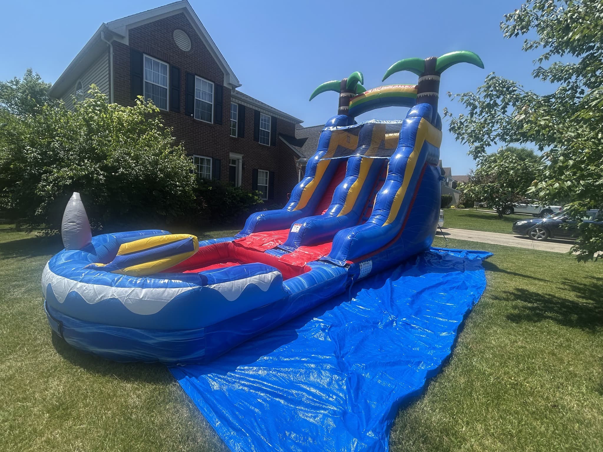 Hop & Drop Inflatables bounce slide at a Cincinnati backyard party